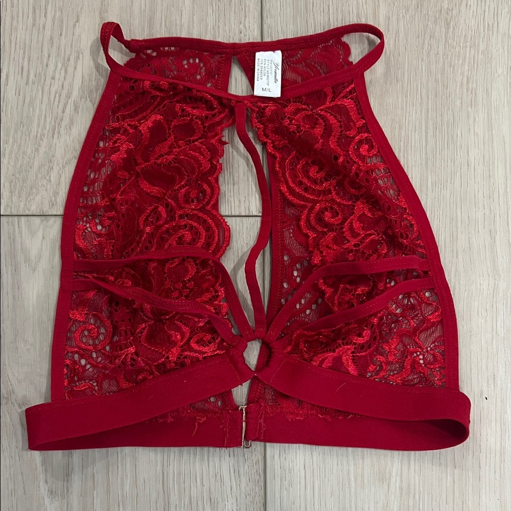 Elegant Red Lace Bralette